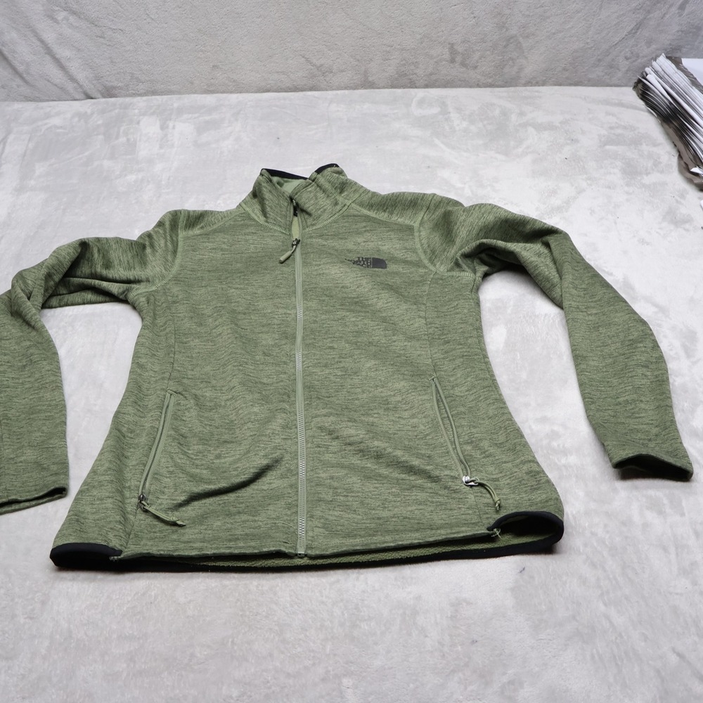 North Face Jacket Womens Small Green Skyline Full Zip Fleece Light Outdoor LOGO
